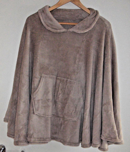 Poncho fleece beige - fleece,
