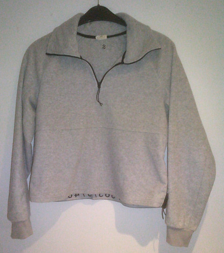 Hellgraues fleece shirt - fleece-shirt, kurz