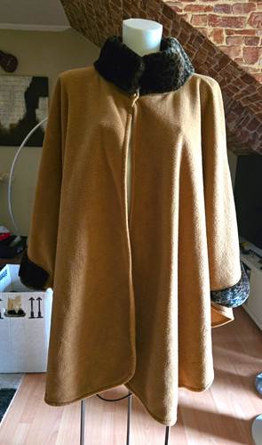 Damen cape poncho cognacfarbe - damen,